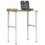 Établi 80X60X(71,5-98) Cm Bois De Chêne Massif-blanc et naturel-1-80 x 60 x (71.5-98) cm-La-Fabrique-Industrielle