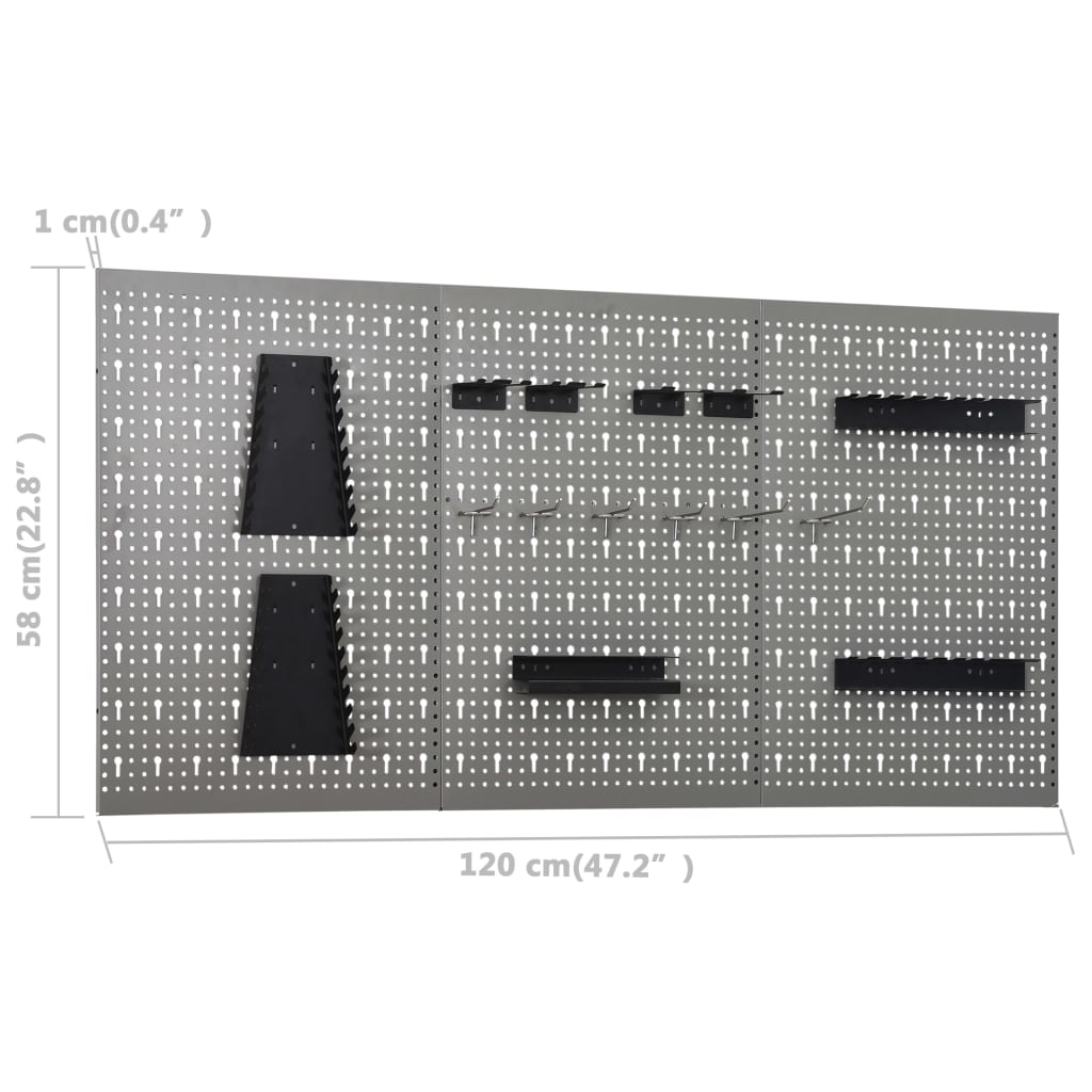 Établi Avec 3 Panneaux Muraux Bleu Foncé-La-Fabrique-Industrielle