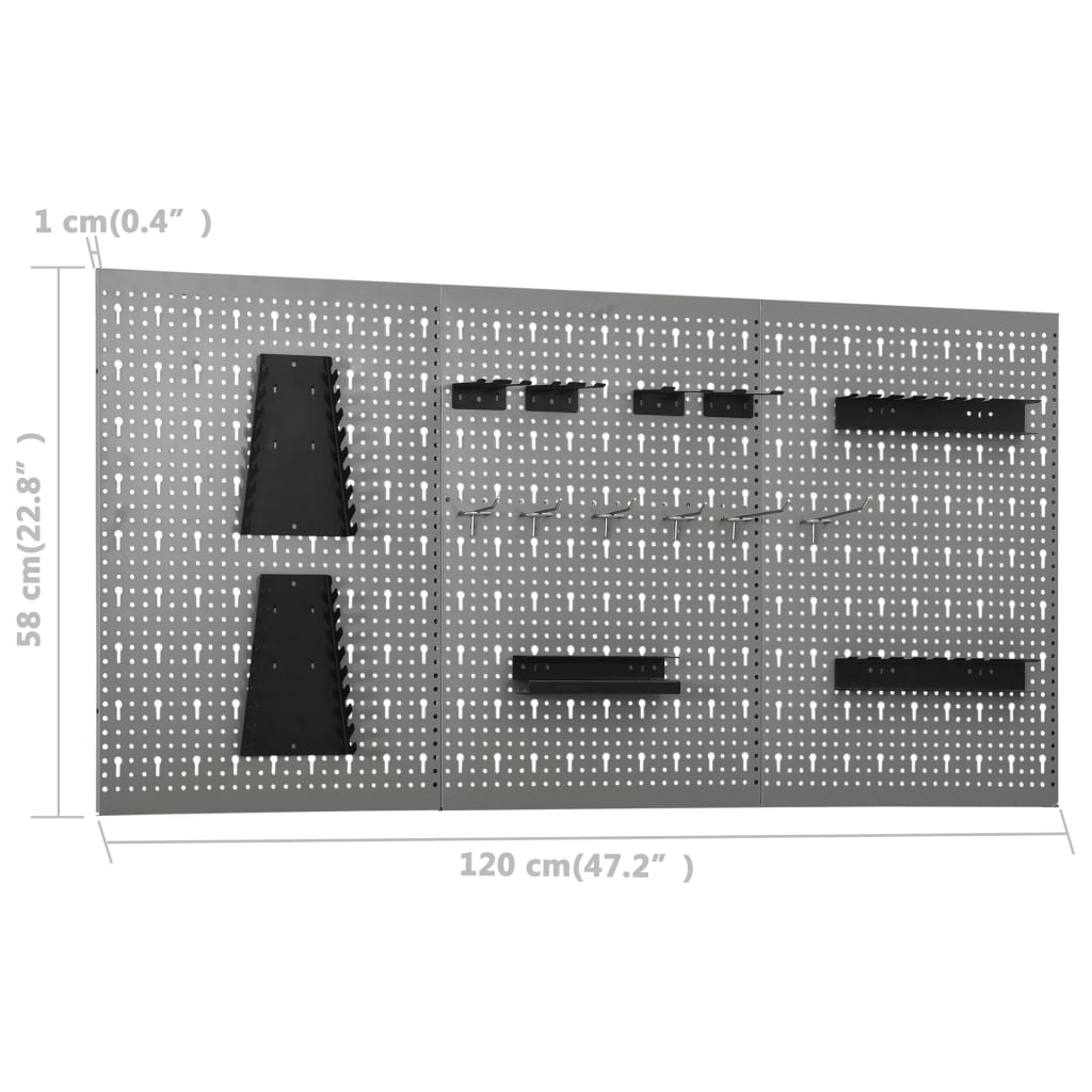 Établi Avec 3 Panneaux Muraux Marron Foncé-La-Fabrique-Industrielle