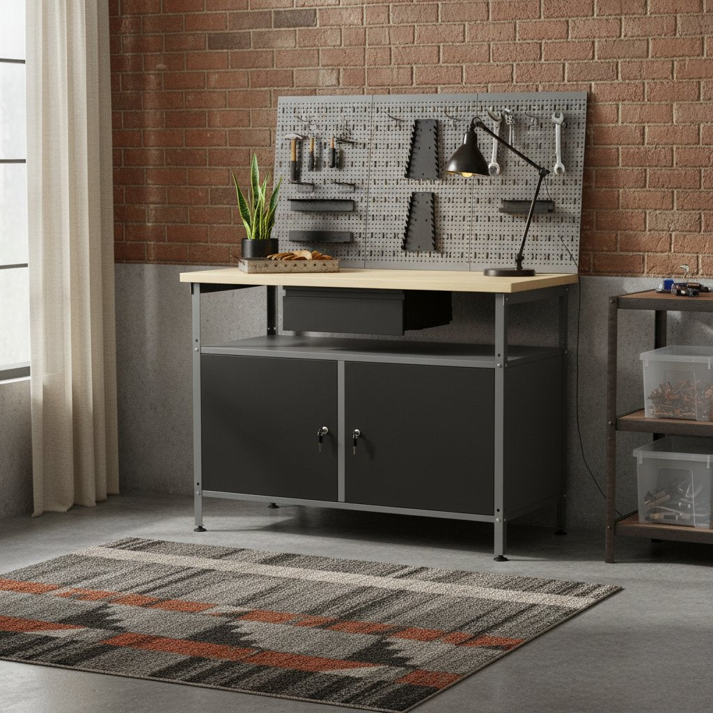 Établi en Acier Inoxydable avec Panneaux