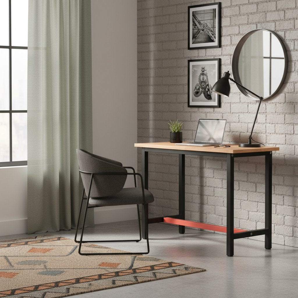 Établi en Bois de Hêtre et Métal Industriel