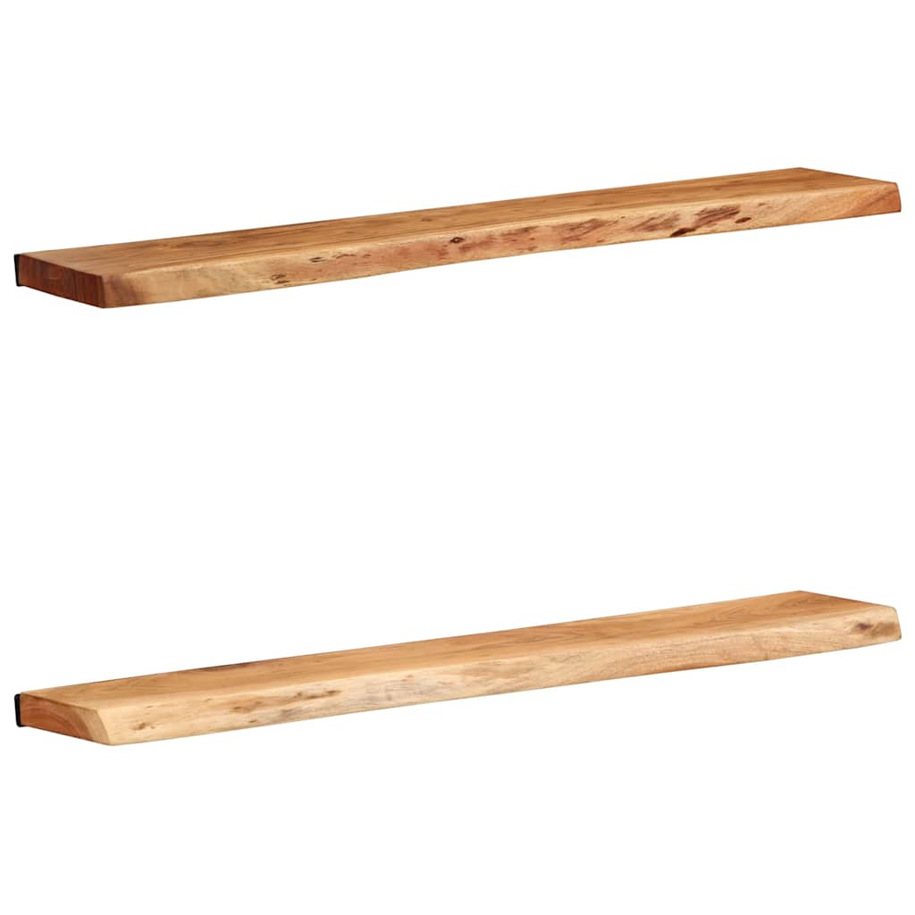 Étagère Murale en Bois Brut d'Acacia-1-100 x 20 x 3.5 cm-La-Fabrique-Industrielle