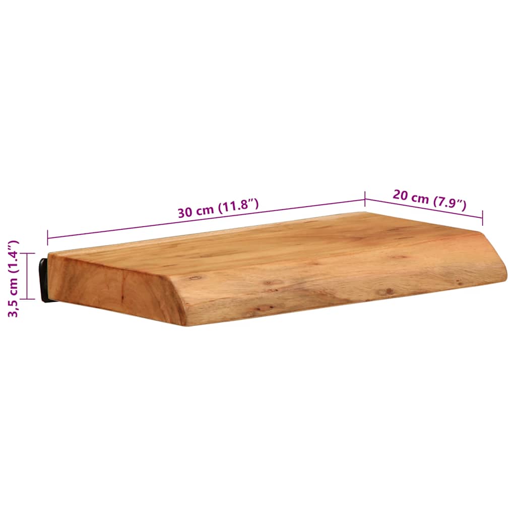 Étagère Murale en Bois Brut d'Acacia-La-Fabrique-Industrielle