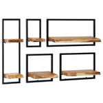 Étagère Murale en Bois et Acier Style Industriel-5-21 x 25 x 75 cm-La-Fabrique-Industrielle