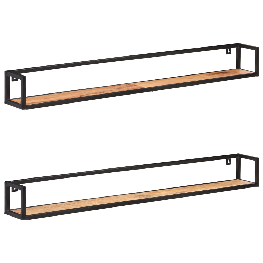 Étagère Murale en Métal Industriel-Bois d'acacia massif-2-160 cm-La-Fabrique-Industrielle