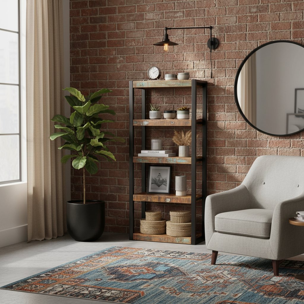 Étagère Murale Indus en Bois Recyclé