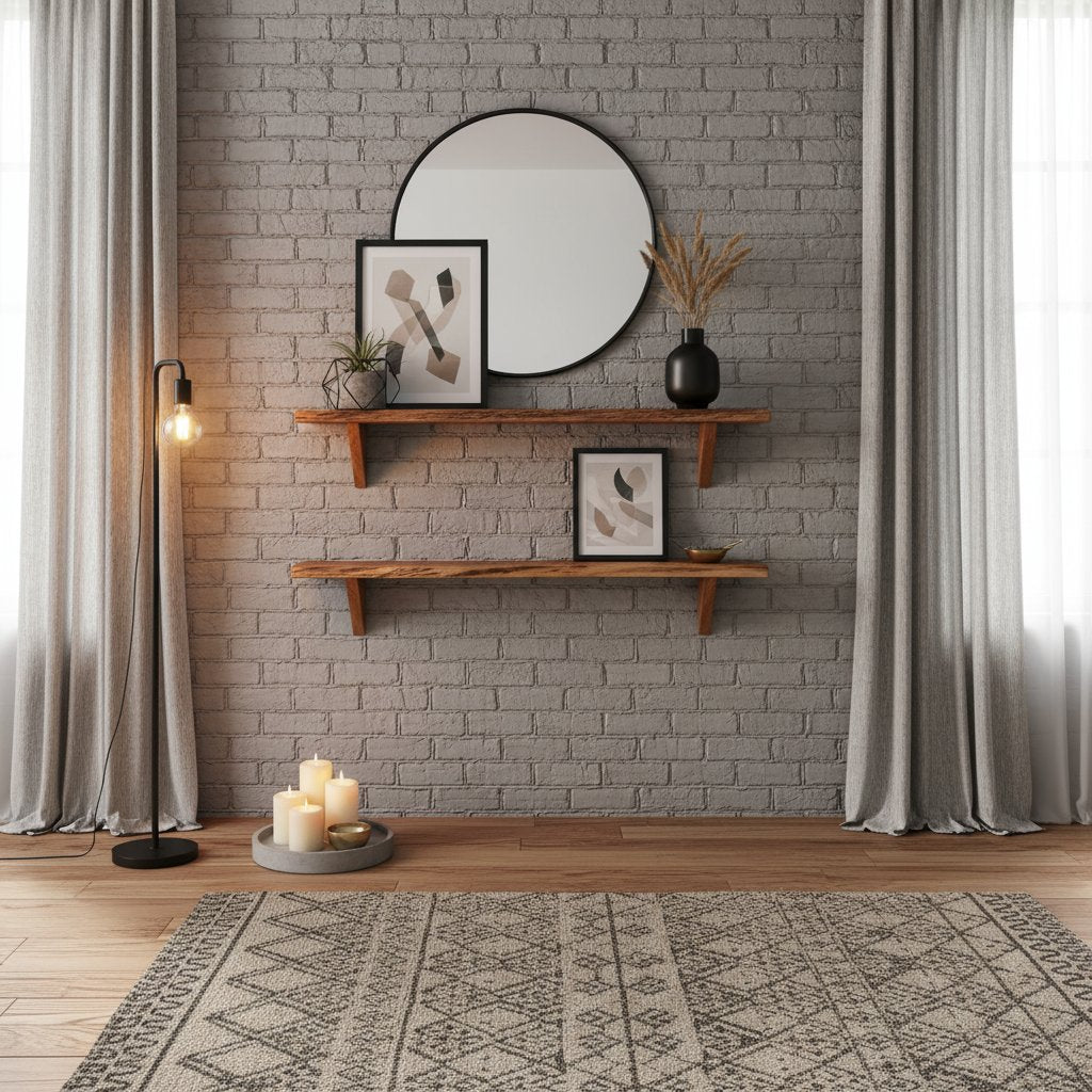 Étagère Murale Originale en Bois d'Acacia