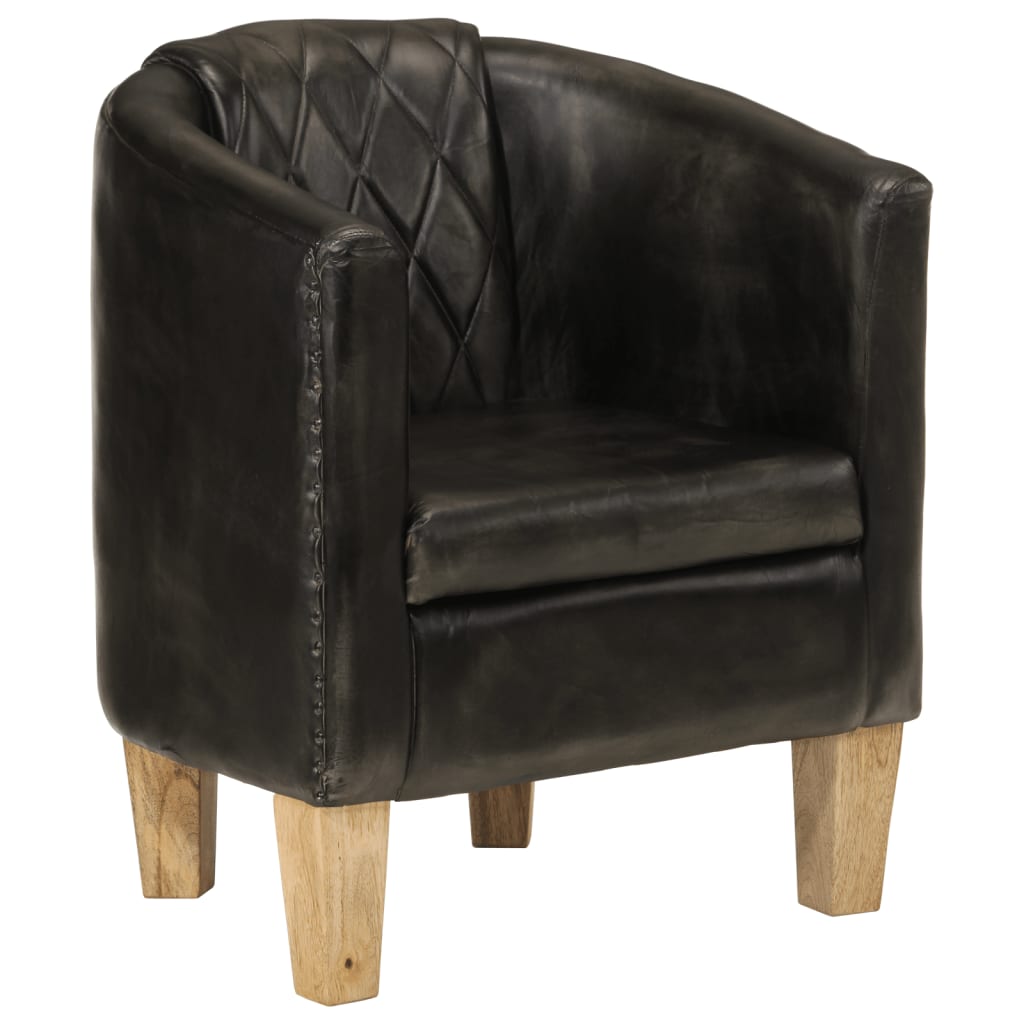 Fauteuil Cabriolet Moderne en Cuir Véritable-Gris-1-La-Fabrique-Industrielle