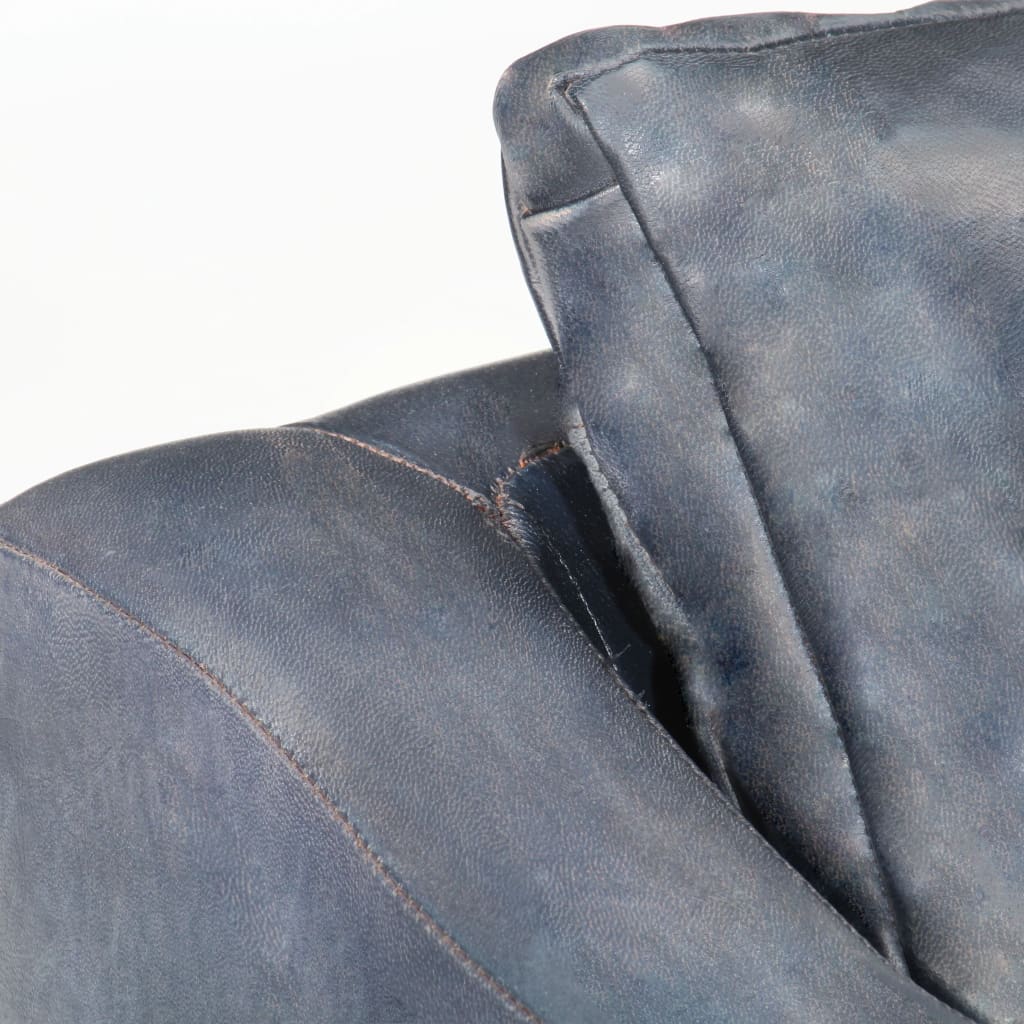 Fauteuil Cabriolet en Cuir Gris et Bois de Manguier-La-Fabrique-Industrielle