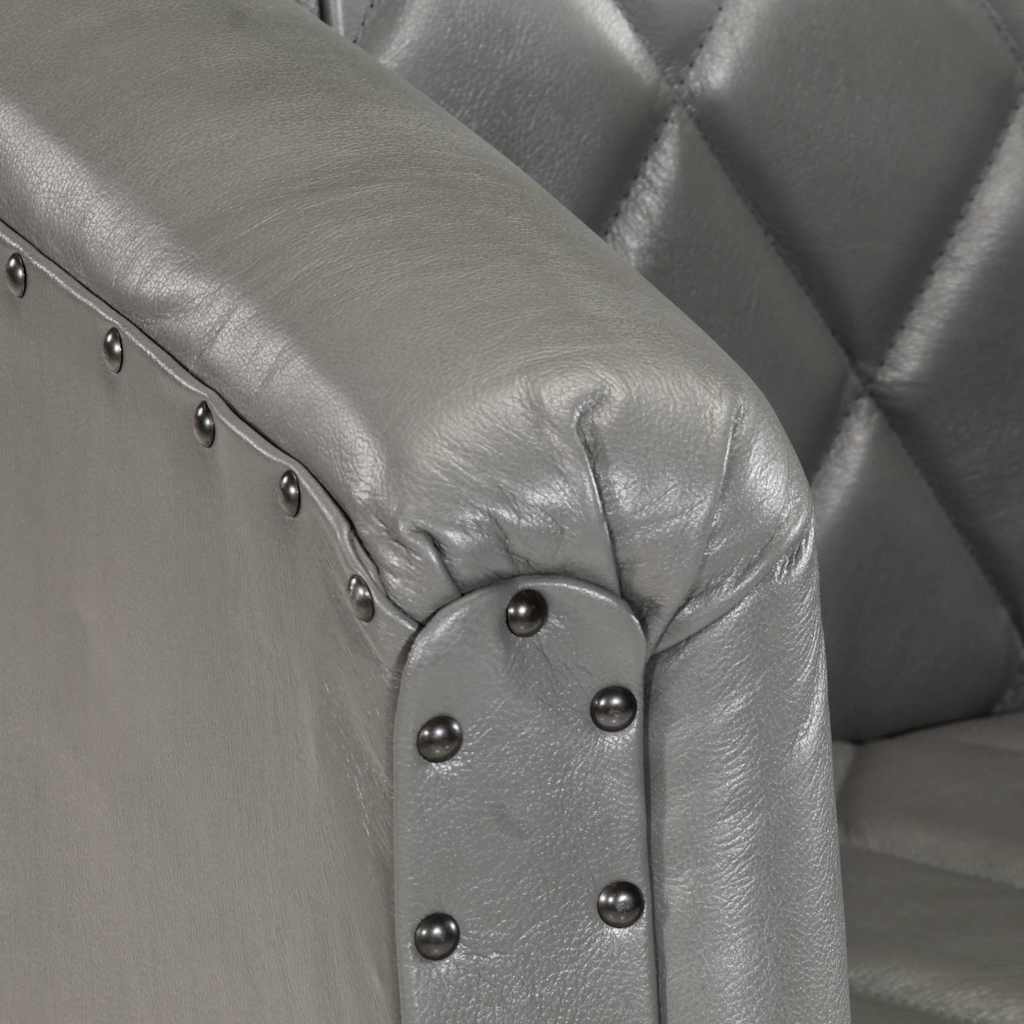 Fauteuil Cabriolet en Cuir et Bois de Manguier-La-Fabrique-Industrielle