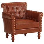 Fauteuil Chesterfield 1 Place en Cuir Véritable-Marron-1-La-Fabrique-Industrielle
