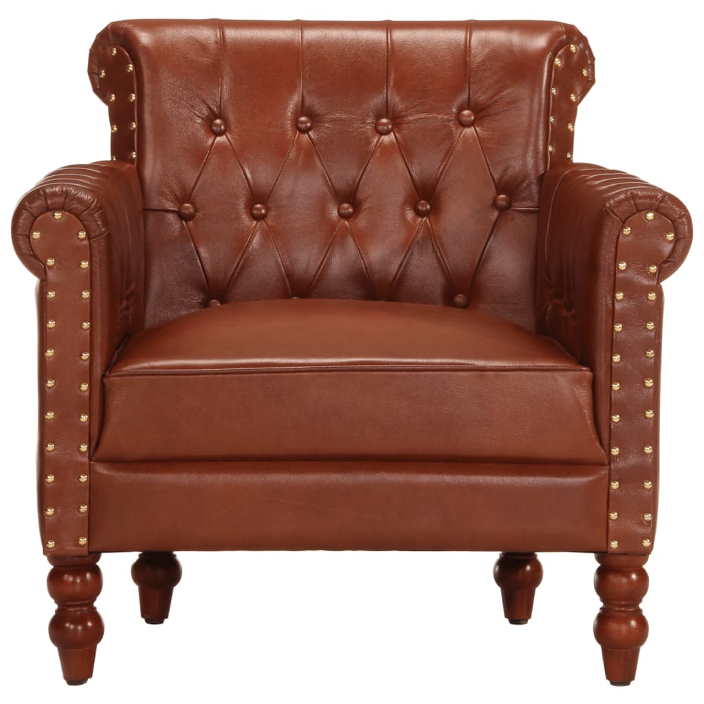 Fauteuil Chesterfield 1 Place en Cuir Véritable-La-Fabrique-Industrielle