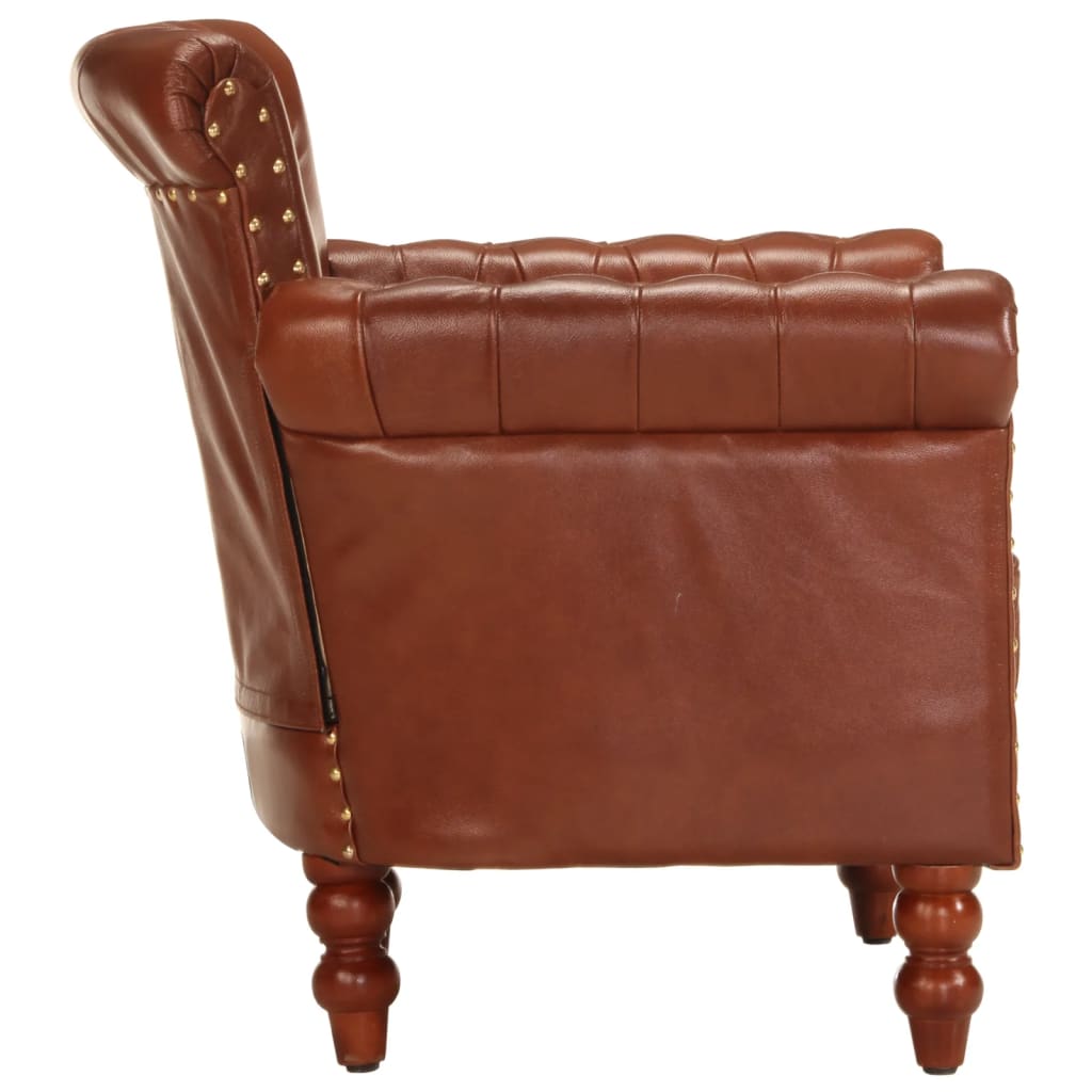 Fauteuil Chesterfield 1 Place en Cuir Véritable-La-Fabrique-Industrielle