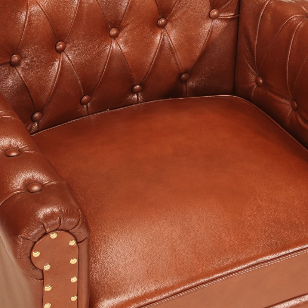 Fauteuil Chesterfield 1 Place en Cuir Véritable-La-Fabrique-Industrielle