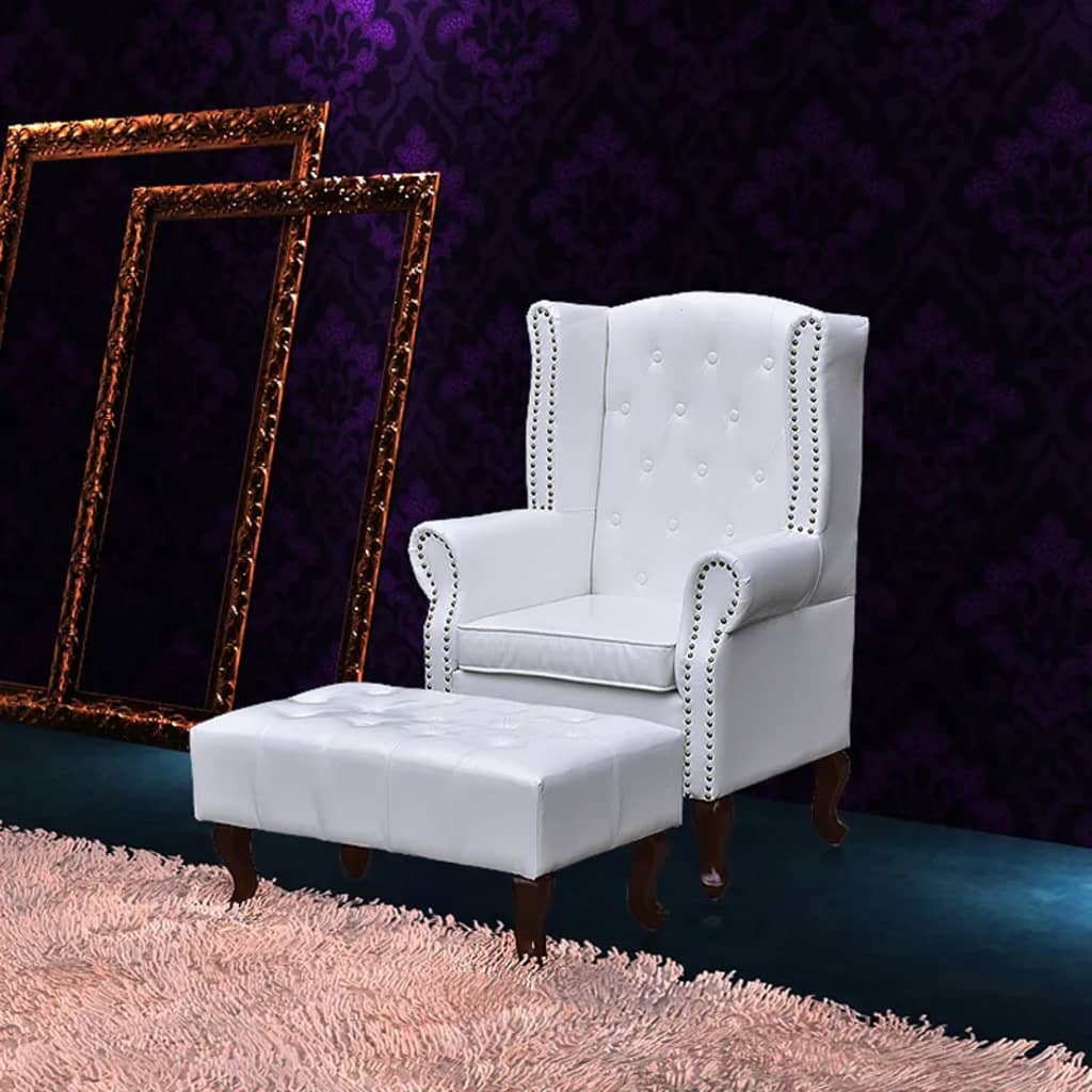 Fauteuil Chesterfield en Cuir Daim-Blanc-1-La-Fabrique-Industrielle
