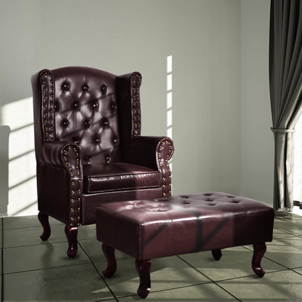 Fauteuil Chesterfield en Cuir Daim-Marron foncé-1-La-Fabrique-Industrielle