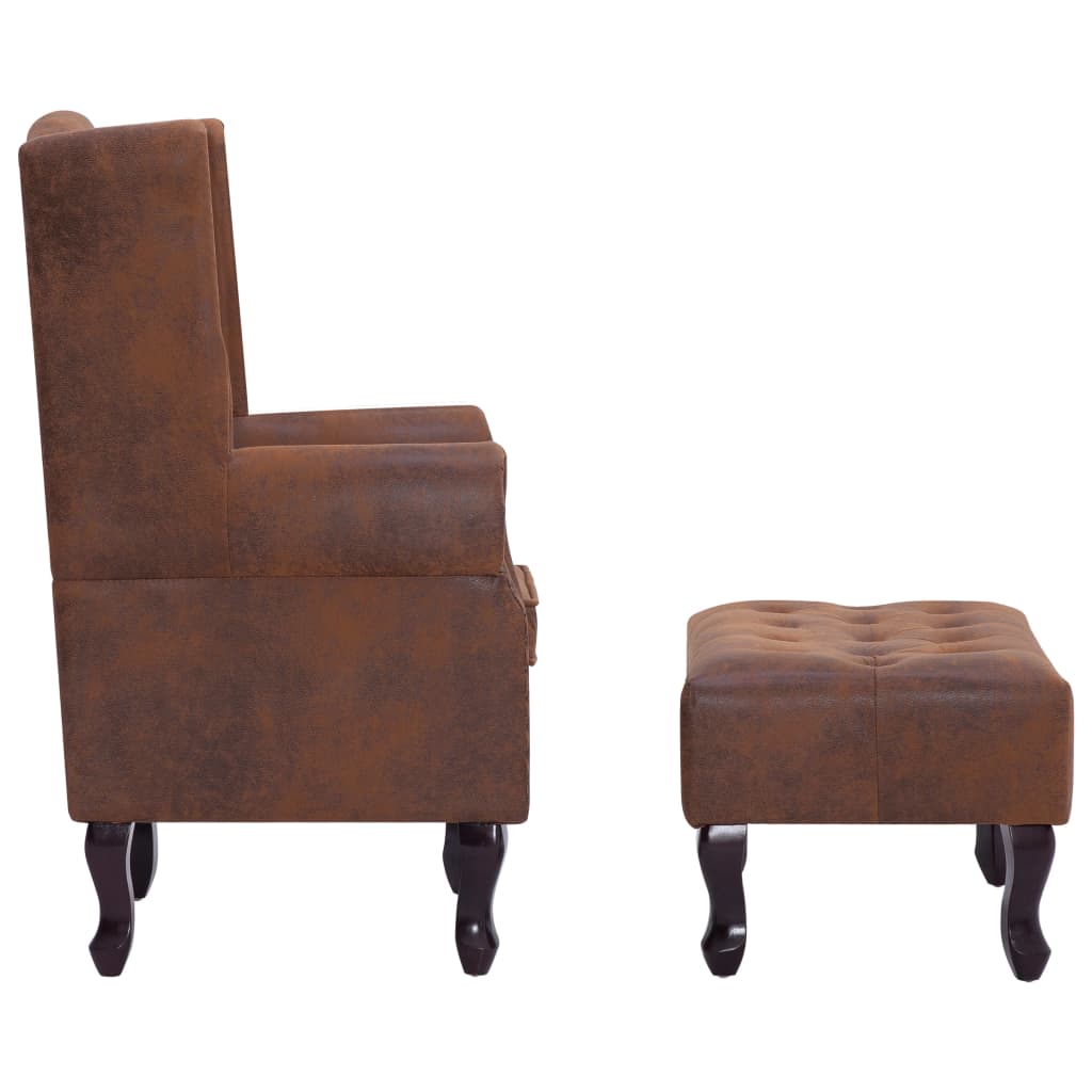 Fauteuil Chesterfield en Cuir Daim-La-Fabrique-Industrielle