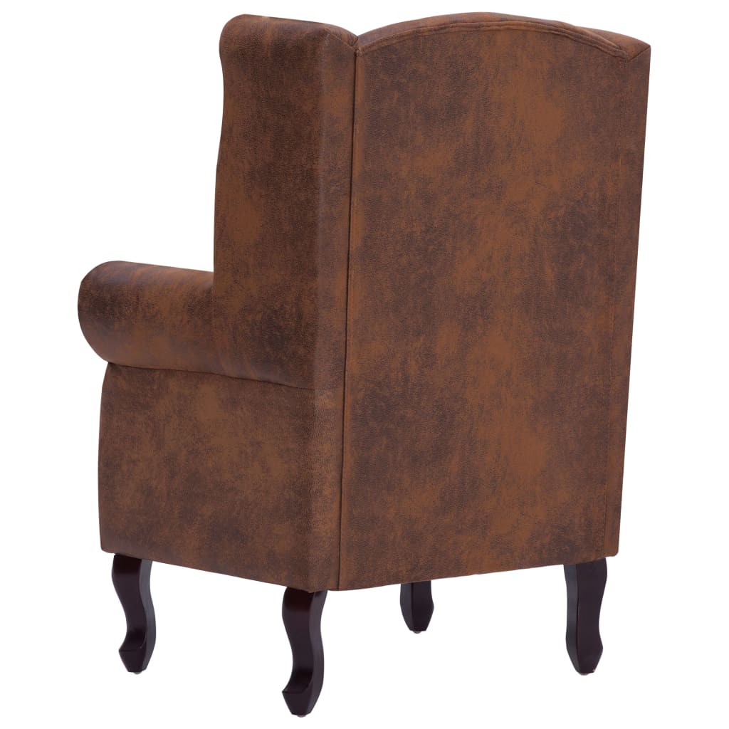 Fauteuil Chesterfield en Cuir Daim-La-Fabrique-Industrielle