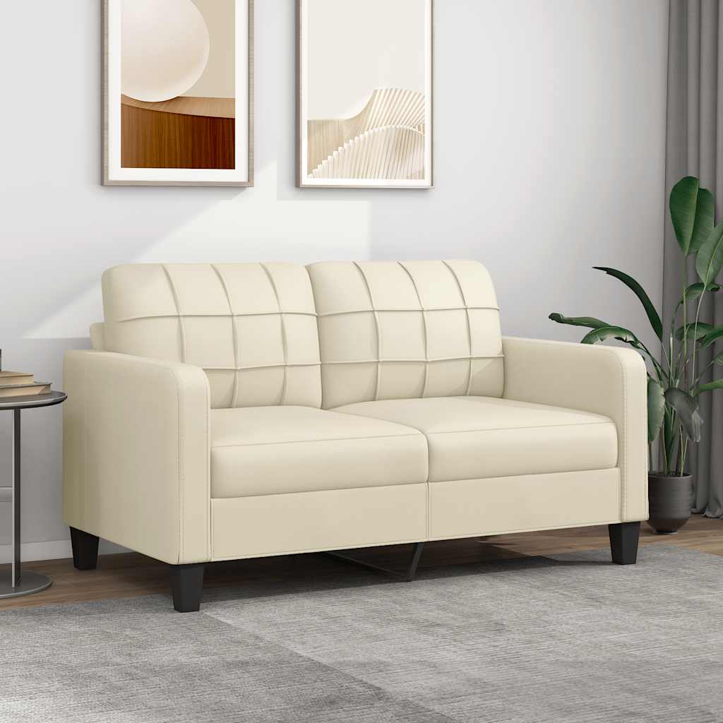 Fauteuil Club Haut de Gamme en Similicuir-Crème-140 cm-La-Fabrique-Industrielle