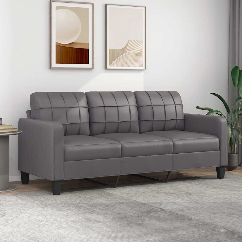 Fauteuil Club Haut de Gamme en Similicuir-Gris-180 cm-La-Fabrique-Industrielle