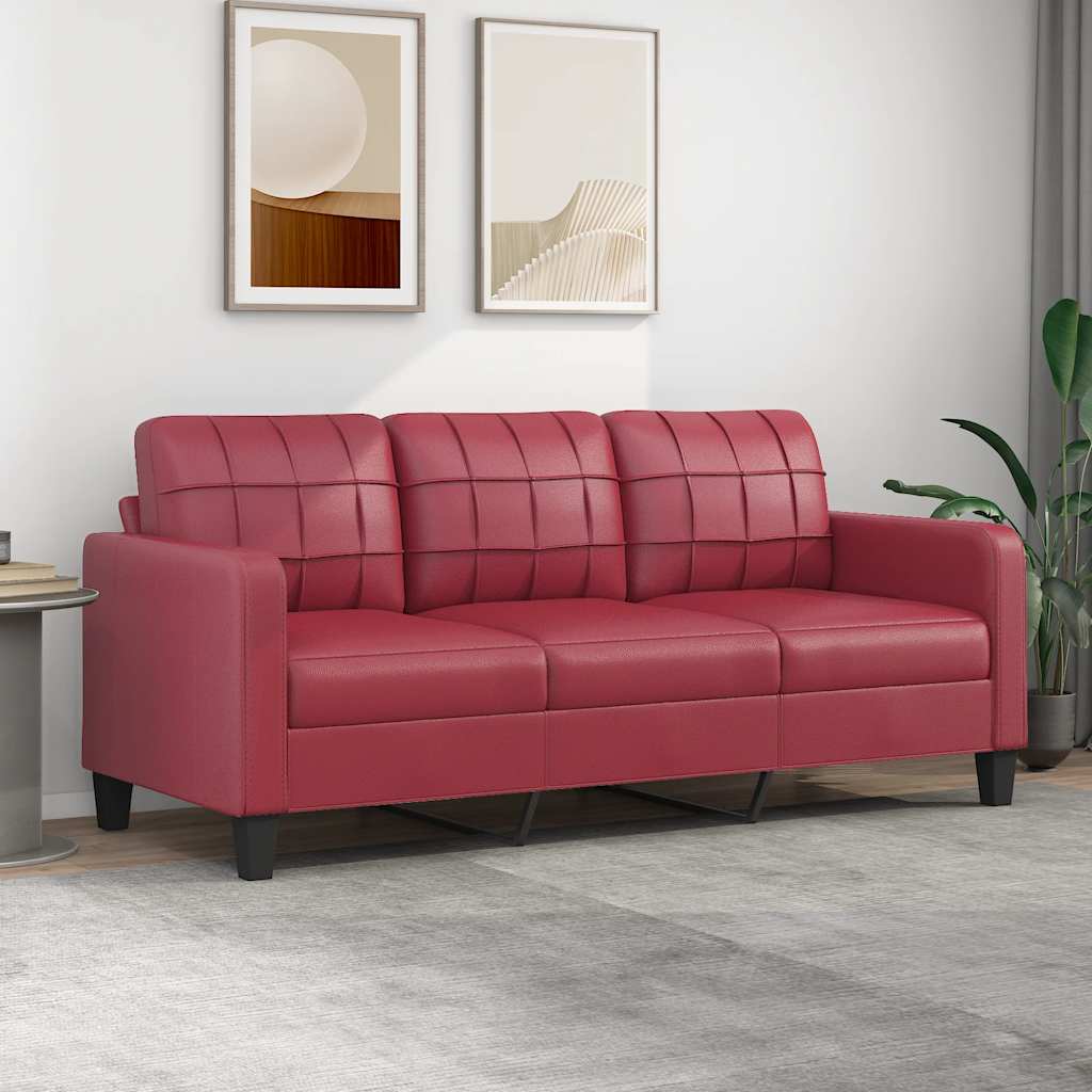 Fauteuil Club Haut de Gamme en Similicuir-Rouge bordeaux-180 cm-La-Fabrique-Industrielle