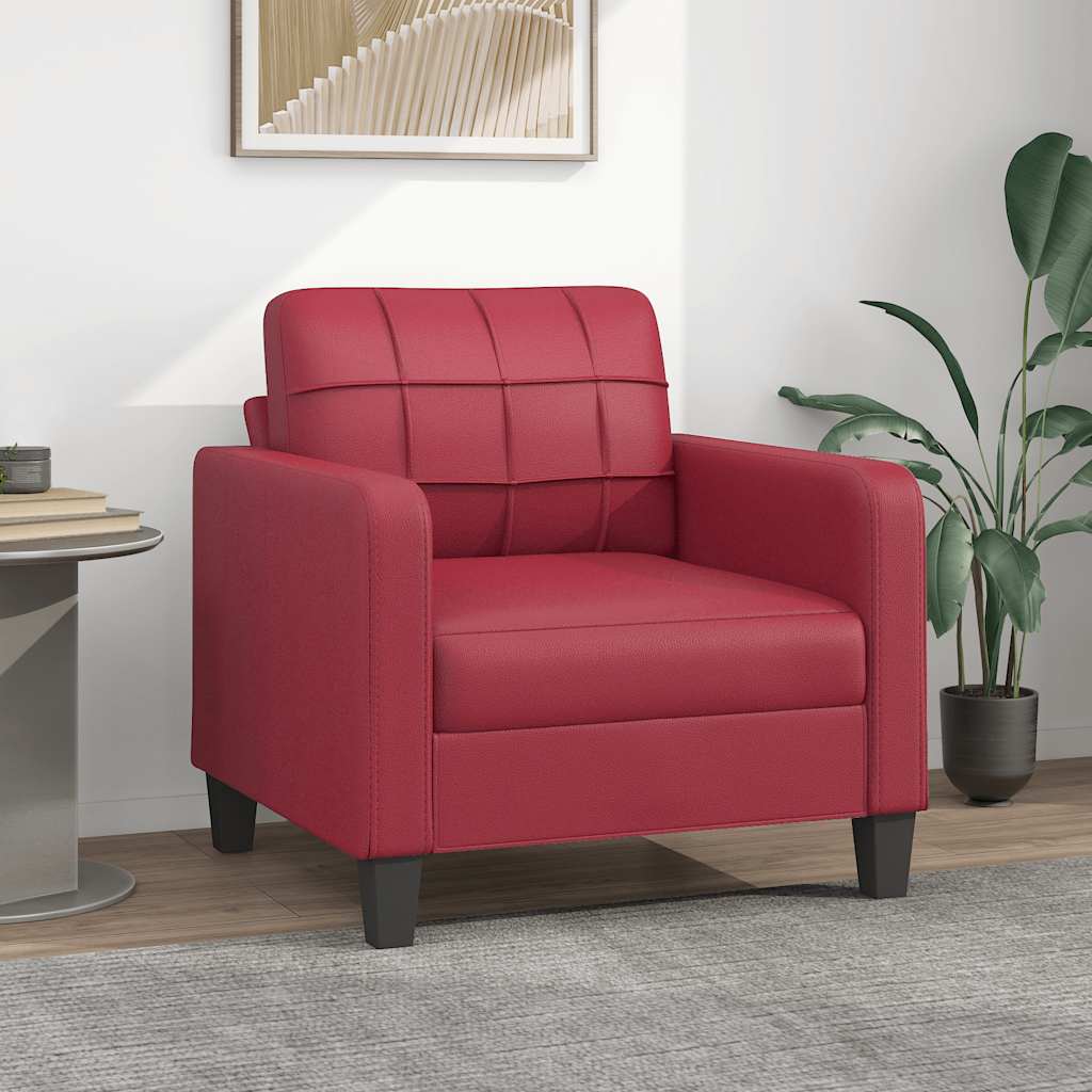 Fauteuil Club Haut de Gamme en Similicuir-Rouge bordeaux-60 cm-La-Fabrique-Industrielle