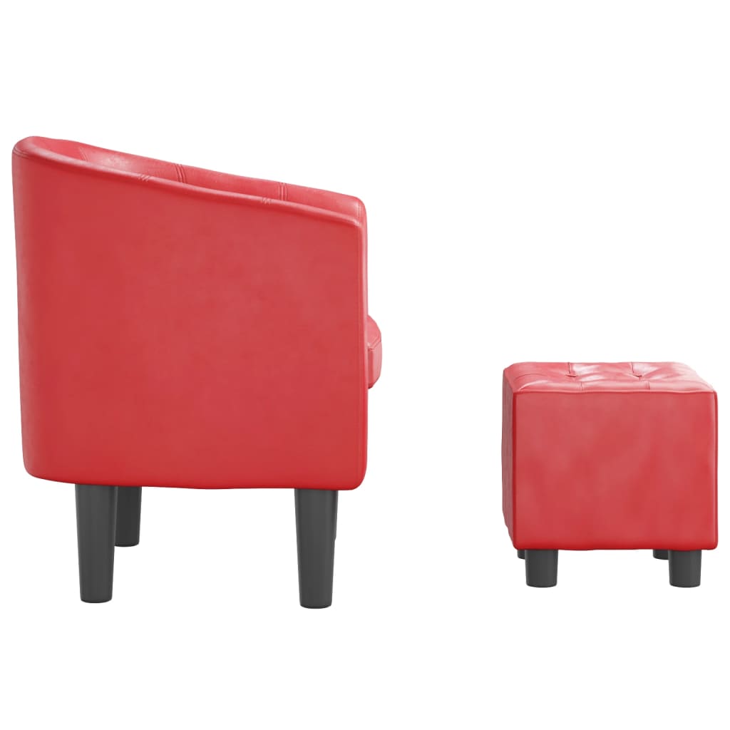 Fauteuil Club en Cuir Rouge Authentique-La-Fabrique-Industrielle