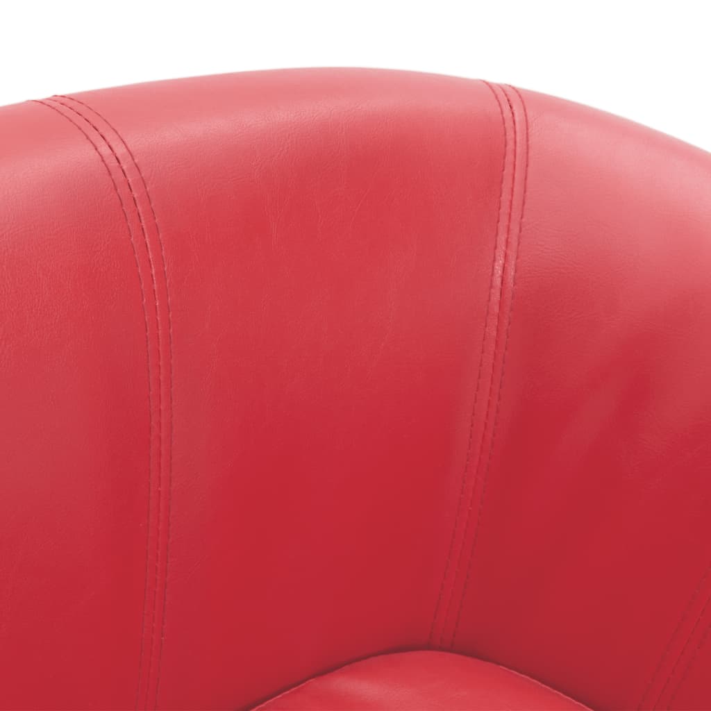 Fauteuil Club en Cuir Rouge Authentique-La-Fabrique-Industrielle