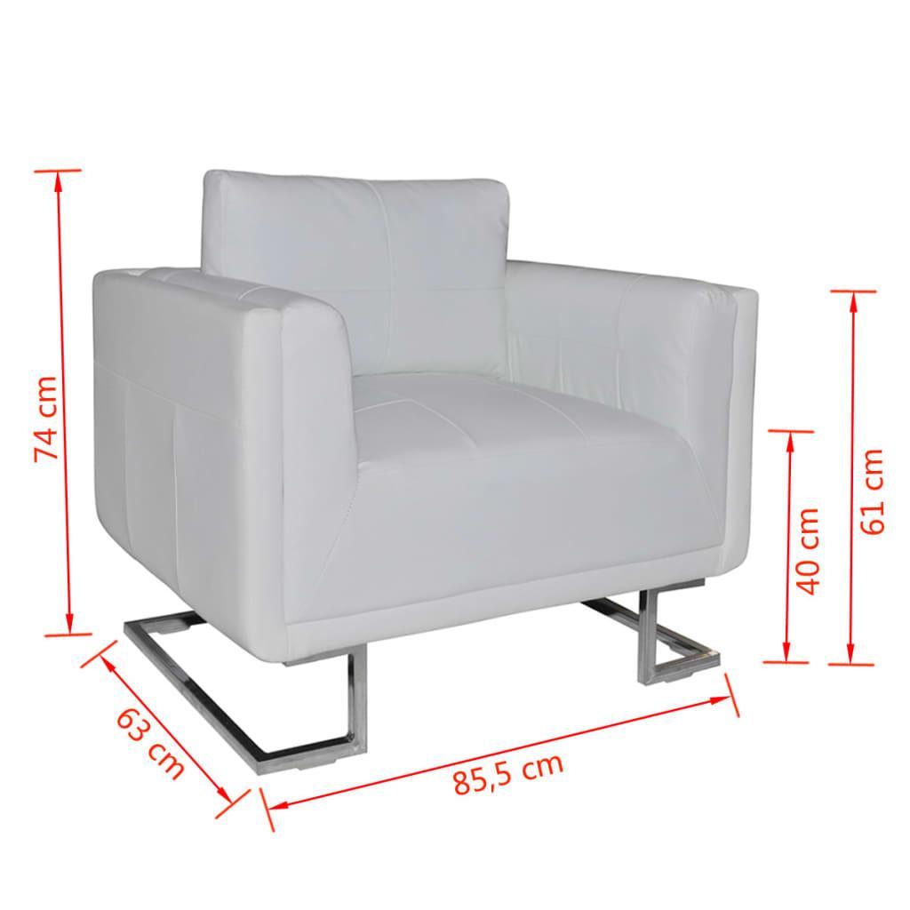 Fauteuil Club en Simili Cuir avec Pieds Chromés-La-Fabrique-Industrielle