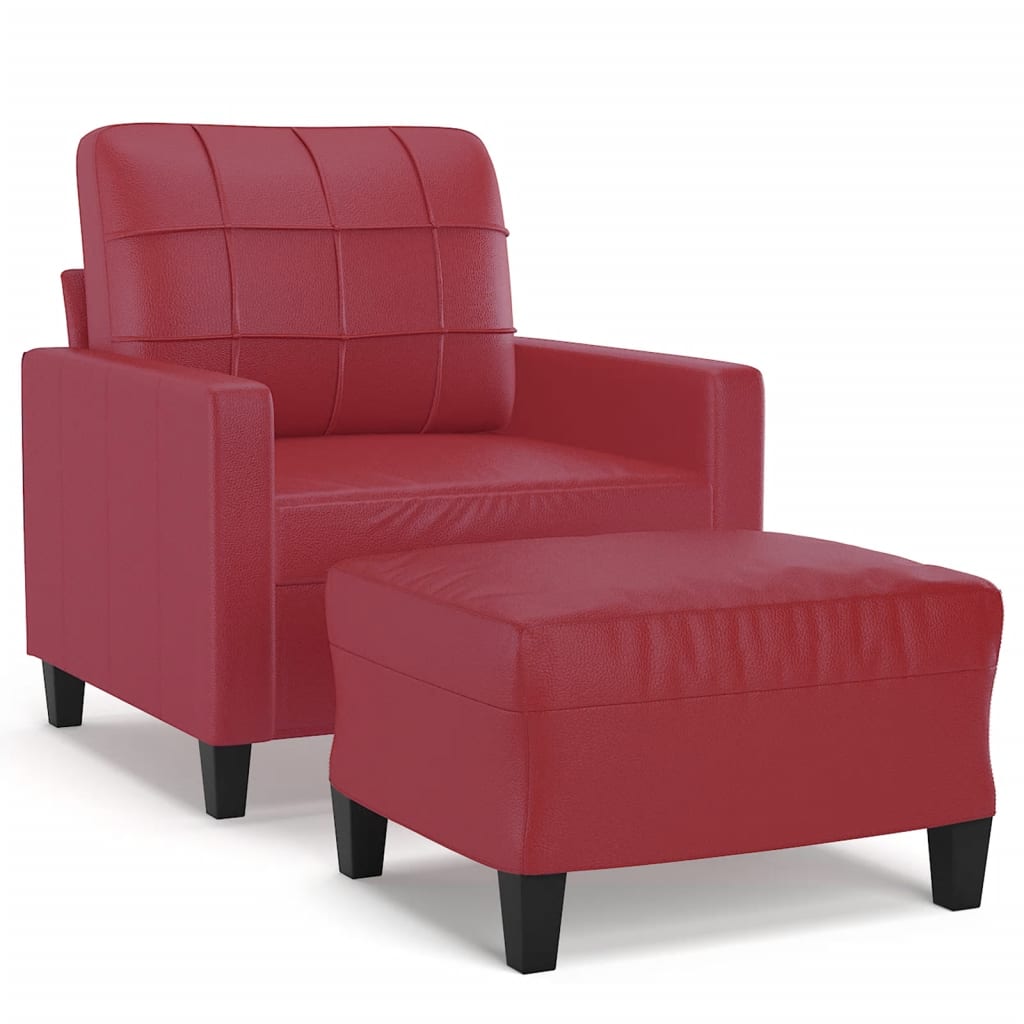 Fauteuil Club en Similicuir avec Repose-Pied-La-Fabrique-Industrielle