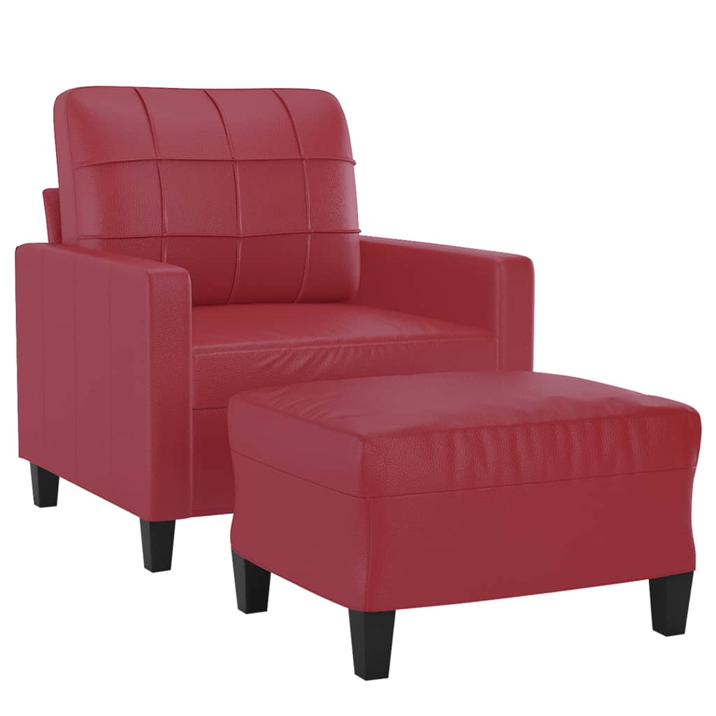 Fauteuil Club en Similicuir avec Repose-Pied-La-Fabrique-Industrielle