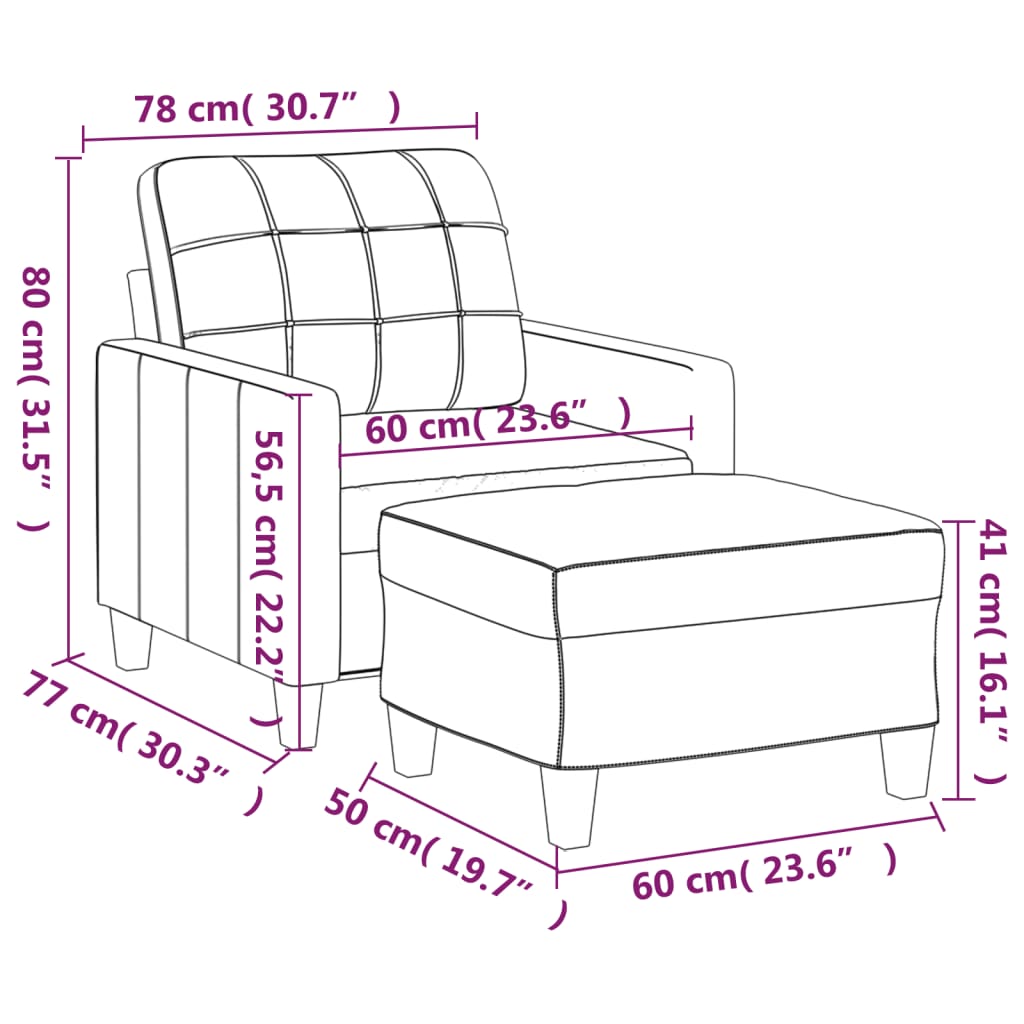 Fauteuil Club en Similicuir avec Repose-Pied-La-Fabrique-Industrielle