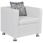 Fauteuil Design Industriel en Similicuir Blanc-Blanc-1-La-Fabrique-Industrielle