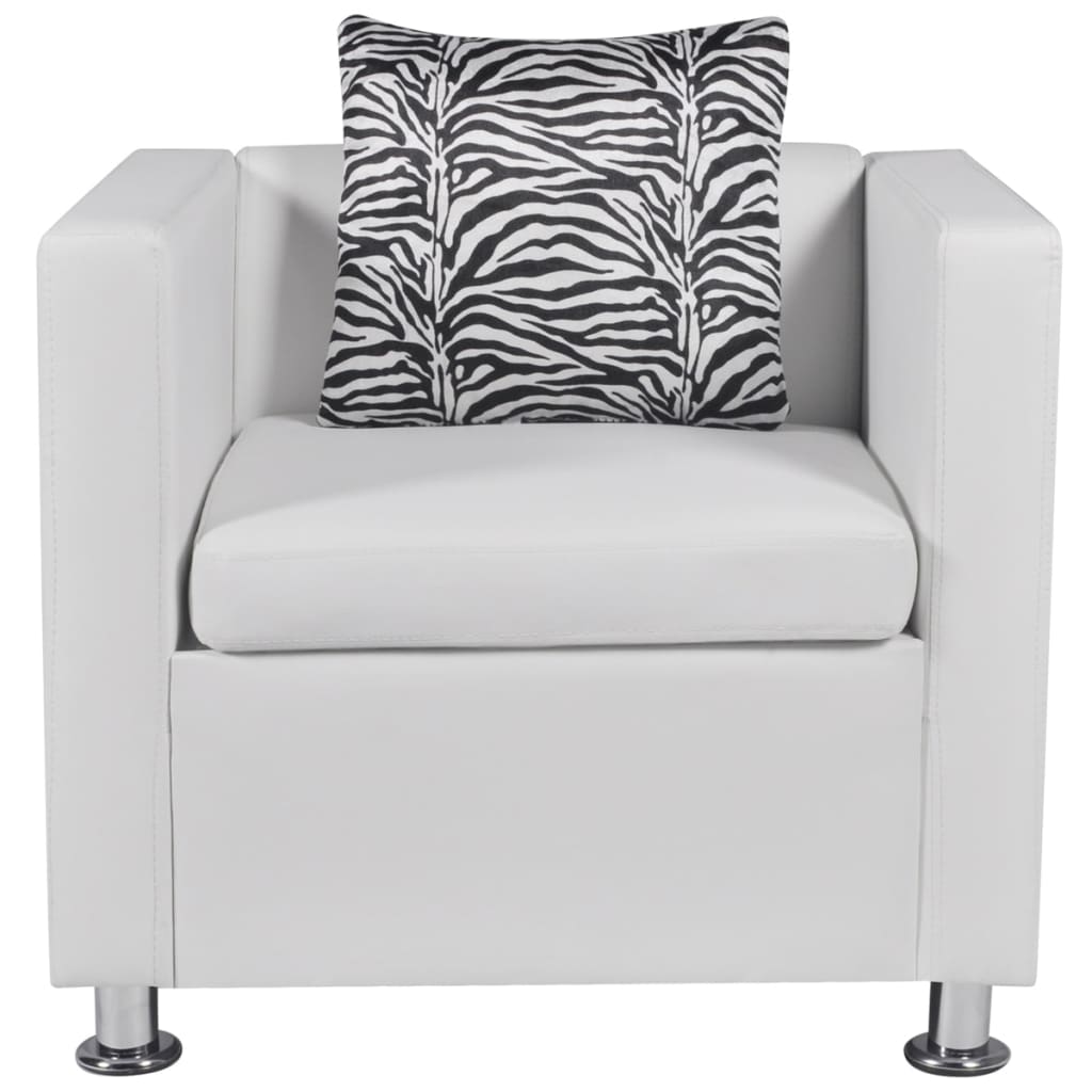 Fauteuil Design Industriel en Similicuir Blanc-La-Fabrique-Industrielle