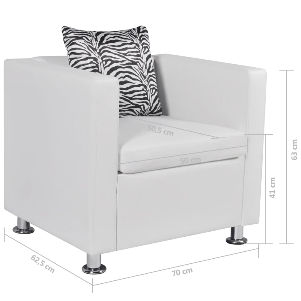 Fauteuil Design Industriel en Similicuir Blanc-La-Fabrique-Industrielle