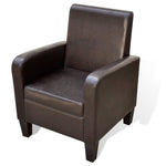 Fauteuil Élégant en Similicuir Brun-Marron-1-La-Fabrique-Industrielle