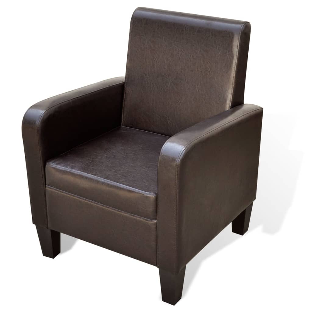 Fauteuil Élégant en Similicuir Brun-Marron-1-La-Fabrique-Industrielle