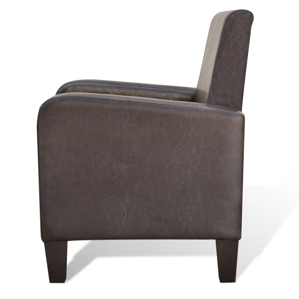 Fauteuil Élégant en Similicuir Brun-La-Fabrique-Industrielle