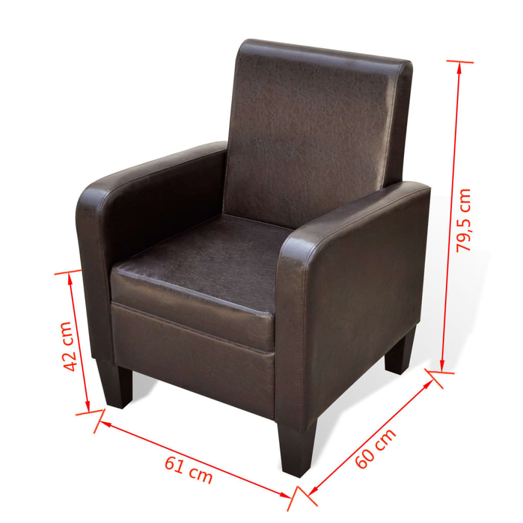 Fauteuil Élégant en Similicuir Brun-La-Fabrique-Industrielle