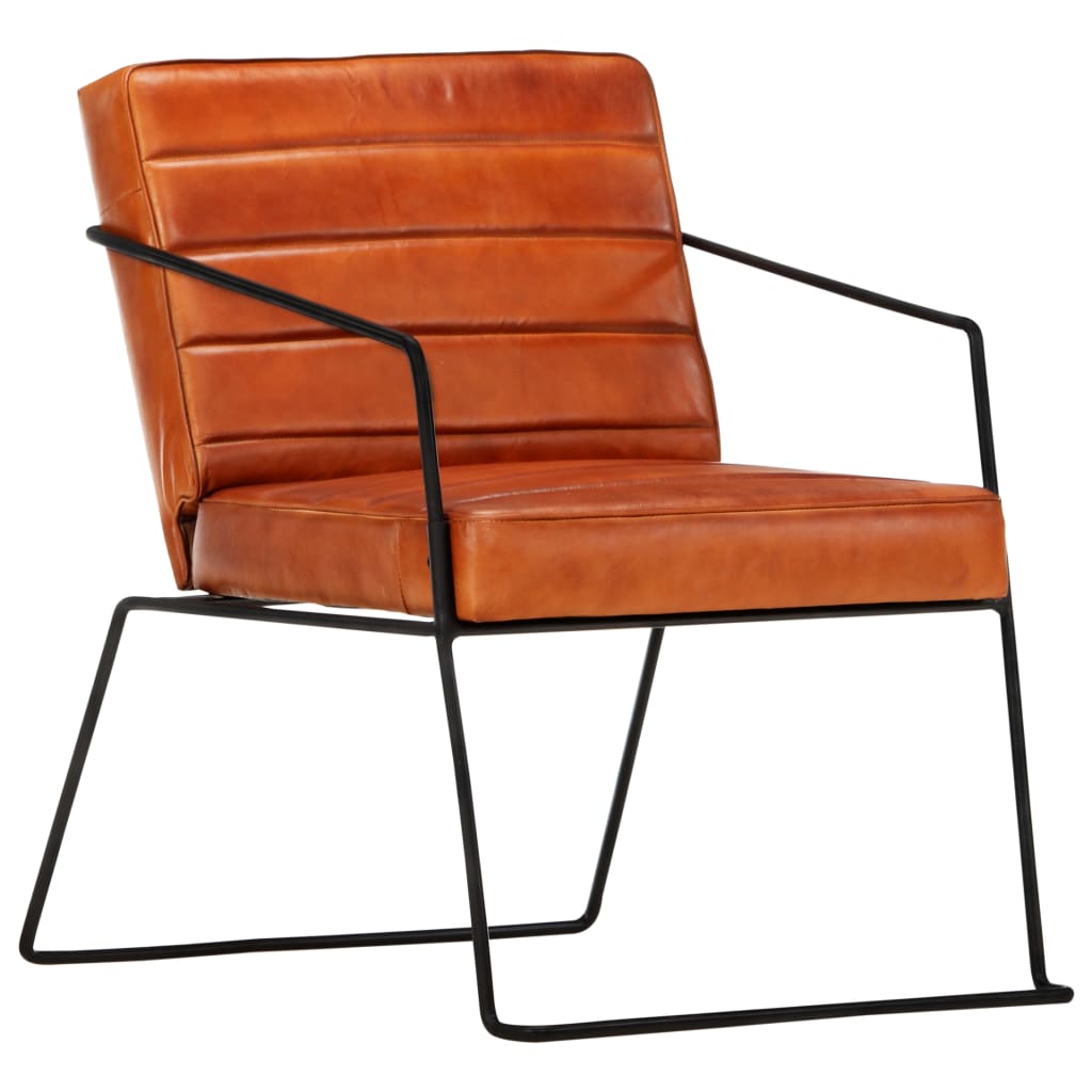 Fauteuil Industriel avec Tubes Acier et Acier-Marron pâle-1-La-Fabrique-Industrielle