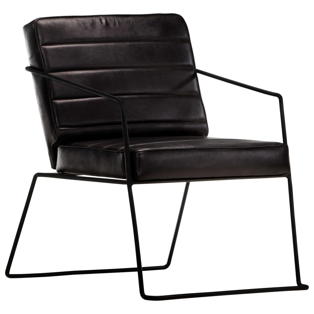 Fauteuil Industriel avec Tubes Acier et Acier-Noir-1-La-Fabrique-Industrielle