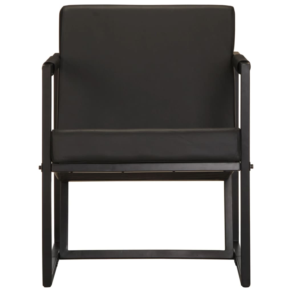 Fauteuil Industriel en Acier et Cuir Véritable-La-Fabrique-Industrielle