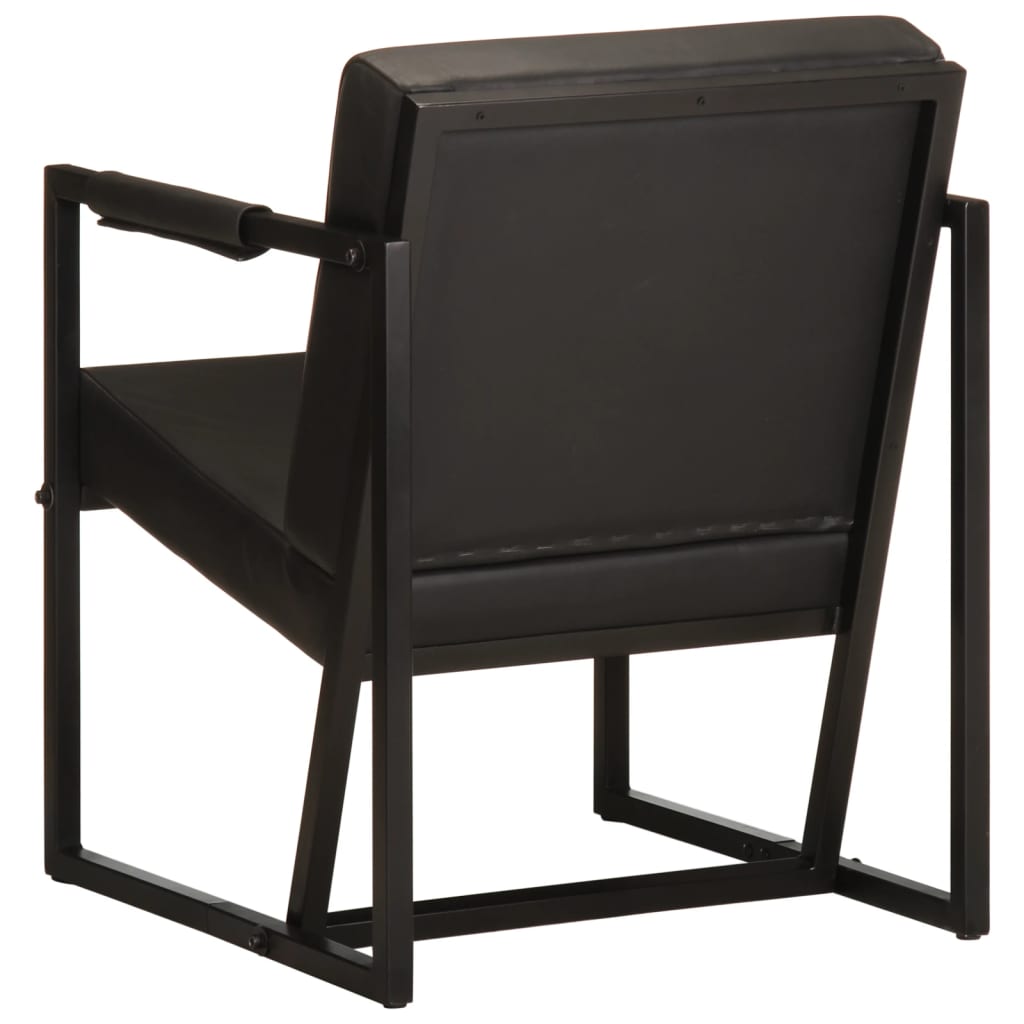 Fauteuil Industriel en Acier et Cuir Véritable-La-Fabrique-Industrielle