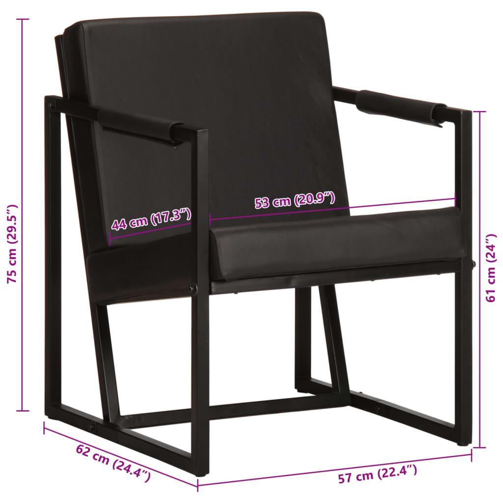 Fauteuil Industriel en Acier et Cuir Véritable-La-Fabrique-Industrielle