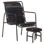Fauteuil Industriel en Cuir Véritable et Métal-Noir-1-La-Fabrique-Industrielle