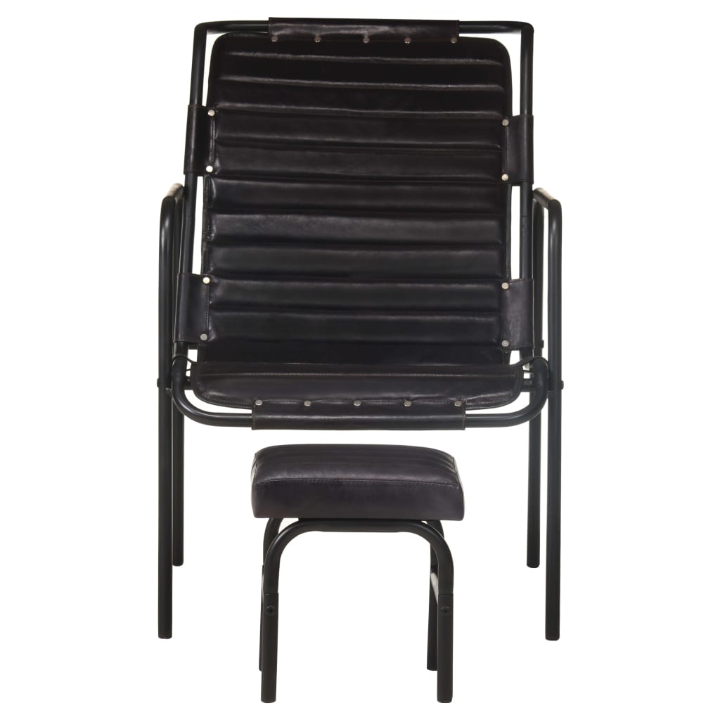 Fauteuil Industriel en Cuir Véritable et Métal-La-Fabrique-Industrielle