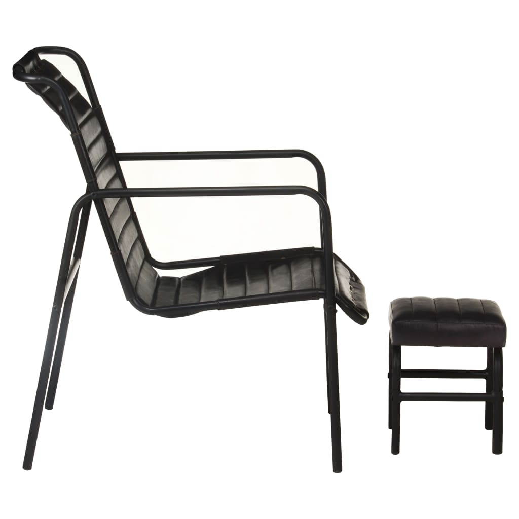 Fauteuil Industriel en Cuir Véritable et Métal-La-Fabrique-Industrielle