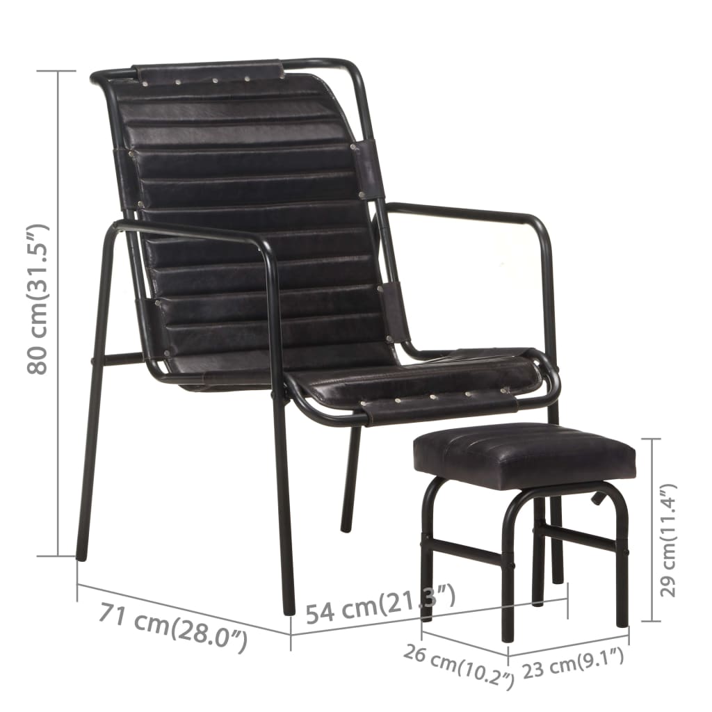 Fauteuil Industriel en Cuir Véritable et Métal-La-Fabrique-Industrielle