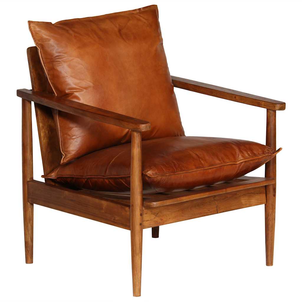 Fauteuil Industriel en Cuir et Bois Design-La-Fabrique-Industrielle