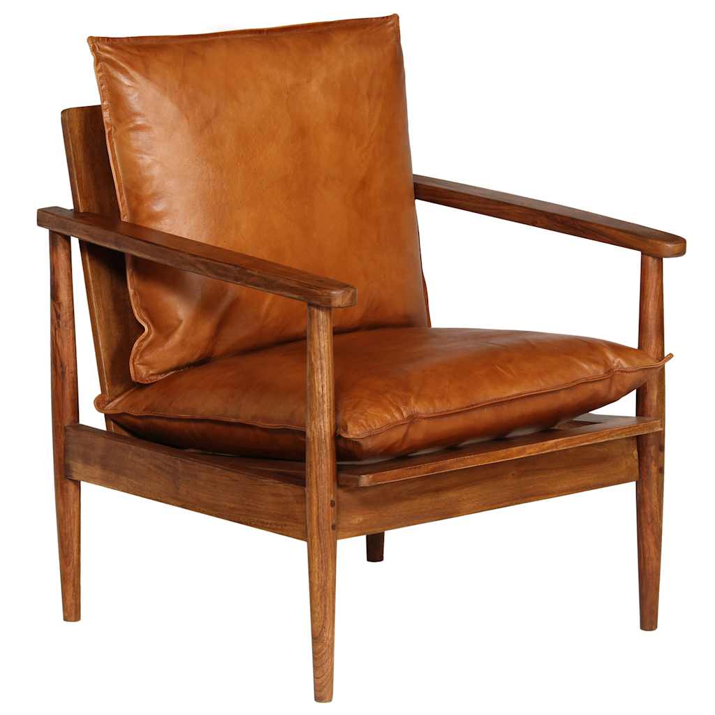 Fauteuil Industriel en Cuir et Bois Design-La-Fabrique-Industrielle